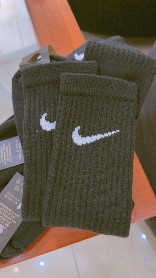 Meia Nike Cano Alto Preto/Branco