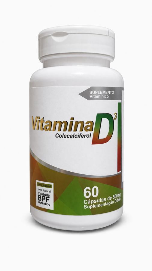 Vitamina D3 (Colecalciferol) – 60 Cápsulas (500mg)