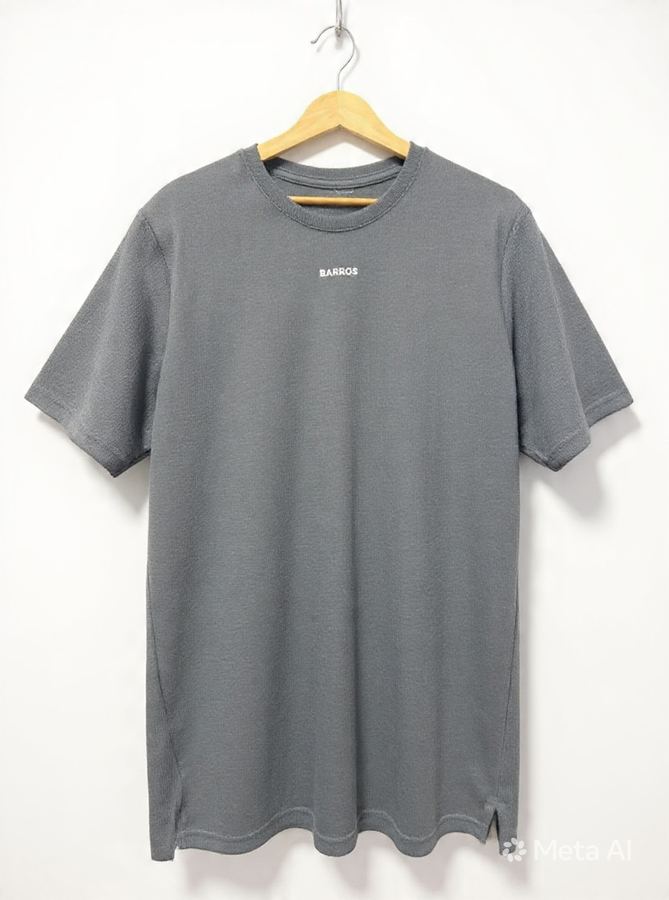 Camiseta BARROS Waffle Premium - Cinza Chumbo